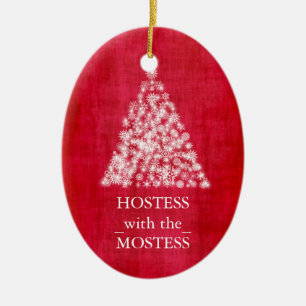 Hostess met de meeste kerstdagen keramisch ornament
