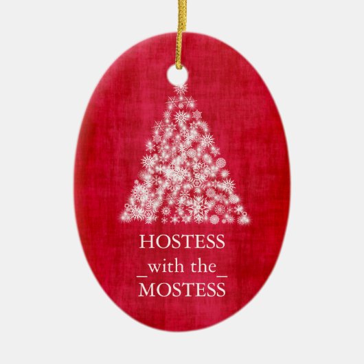 Hostess met de meeste kerstdagen keramisch ornament (Voorkant)