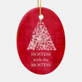 Hostess met de meeste kerstdagen keramisch ornament (Achterkant)