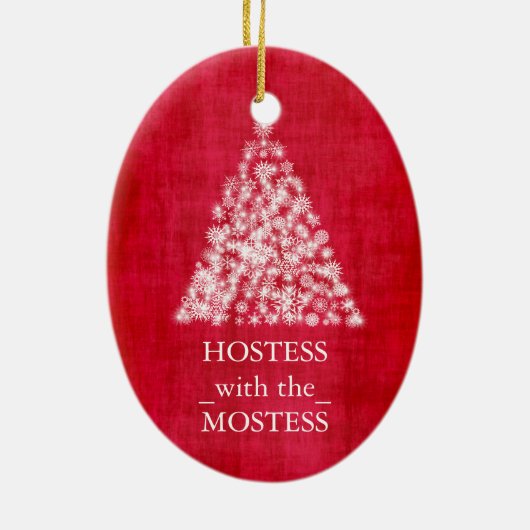 Hostess met de meeste kerstdagen keramisch ornament (Achterkant)