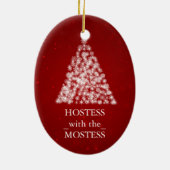 Hostess met de meeste kerstdagen keramisch ornament (Achterkant)