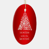 Hostess met de meeste kerstdagen keramisch ornament (Rechts)