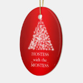 Hostess met de meeste kerstdagen keramisch ornament (Links)
