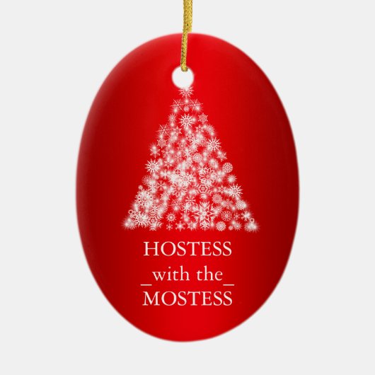Hostess met de meeste kerstdagen keramisch ornament (Voorkant)