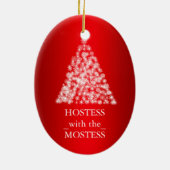 Hostess met de meeste kerstdagen keramisch ornament (Achterkant)