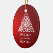 Hostess met de meeste kerstdagen keramisch ornament (Links)