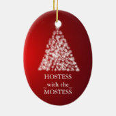 Hostess met de meeste kerstdagen keramisch ornament (Achterkant)