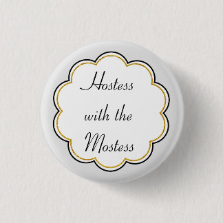 Hostess met de Mostess | Gold Border Party Ronde Button 3,2 Cm