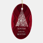 Hostess met het Mostess-kerstbord Keramisch Ornament (Rechts)