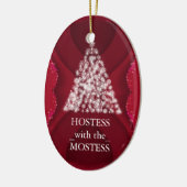 Hostess met het Mostess-kerstbord Keramisch Ornament (Links)