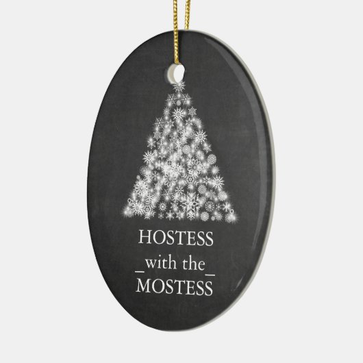 Hostess met het Mostess-kerstbord Keramisch Ornament (Links)