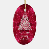 Hostess met het Mostess-kerstbord Keramisch Ornament (Rechts)