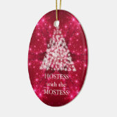 Hostess met het Mostess-kerstbord Keramisch Ornament (Links)