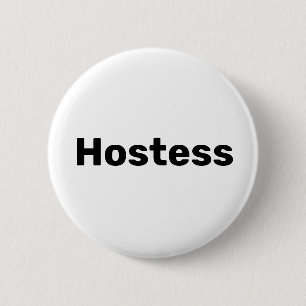 Hostess Minimalistische Bruidsfeest Partij Bruilof Ronde Button 5,7 Cm