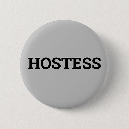 Hostess Minimalistische Bruiloftstuitnodiging Gesc Ronde Button 5,7 Cm (Voorkant)