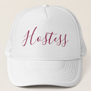 Hostess mooie kalligrafie trucker pet