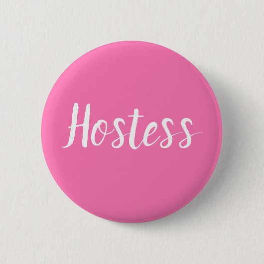Hostess Roze Bruidsfeest Cadeaus Bruiloften Knop Ronde Button 5,7 Cm (Voorkant)