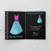 HOSTESS Uitnodiging ROZE & BLAUWE jurk (Binnen)