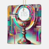 Hostie- en kelkornament voor Heilige Communie Keramisch Ornament (Links)