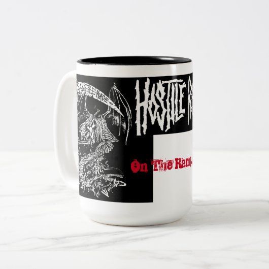 HOSTIELE BERICHT: 15 oz. Mok (Voorkant links)