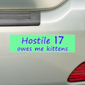 Hostile 17 Kittens Bumpersticker (Op auto)