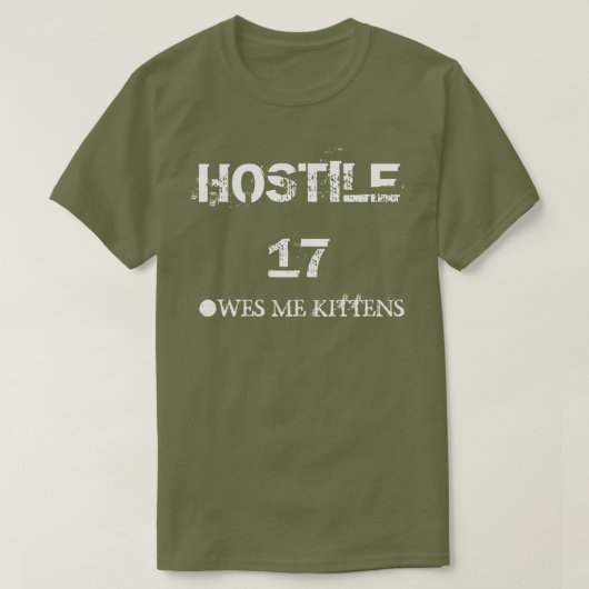 Hostile 17 Owes Me Kittens T-shirt (Design voorkant)