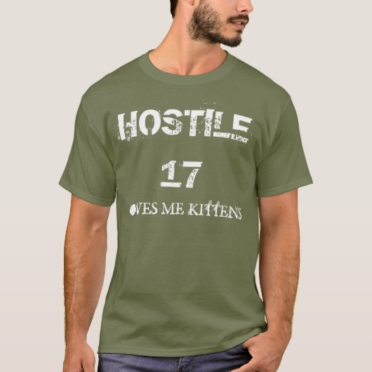 Hostile 17 Owes Me Kittens T-shirt (Voorkant)