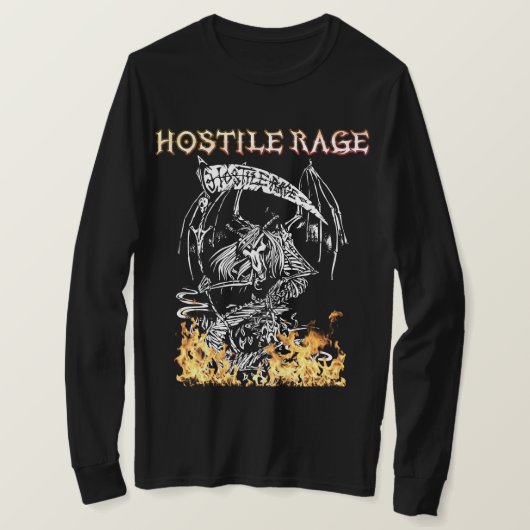 HOSTILE RAGE - Op het T-SHIRT met lange hoes op de (Design voorkant)