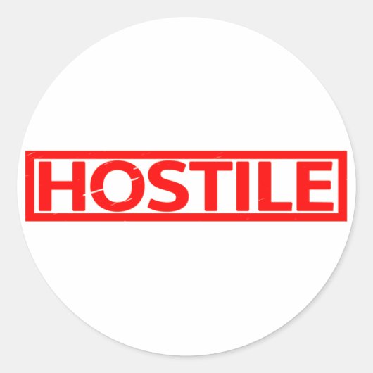 Hostile Stamp Ronde Sticker (Voorkant)