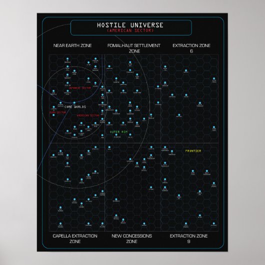 HOSTILE Star Map Poster (Voorkant)