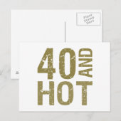 Hot 40th Birthday Briefkaart (Voorkant / Achterkant)
