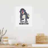 Hot Air Baboon Funny Farny Monkey Pun Poster (Keuken)