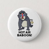 Hot Air Baboon Funny Farny Monkey Pun Ronde Button 5,7 Cm (Voorkant)