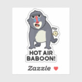 Hot Air Baboon Funny Farny Monkey Pun Sticker (Vel)