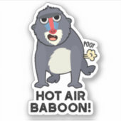 Hot Air Baboon Funny Farny Monkey Pun Sticker (Voorkant)