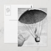Hot Air Ballon , 18e eeuw Briefkaart (Voorkant / Achterkant)