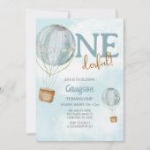 Hot Air ballon, 1e verjaardag Kaart (Voorkant)