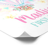 Hot Air Ballon, 1e verjaardag Poster (Hoek)