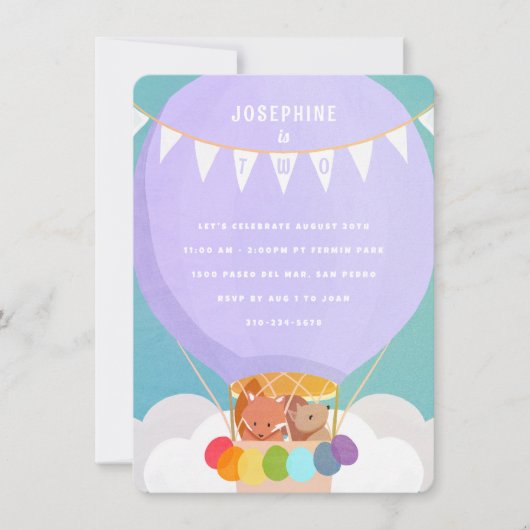 Hot Air ballon, 2e verjaardag Kaart (Voorkant)