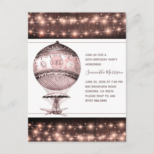 Hot Air ballon 50th Birthday Party Briefkaart