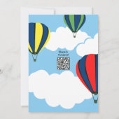 Hot Air Ballon 6th Birthday Party Invitation Kaart (Achterkant)