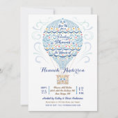 Hot-Air ballon Baby Boy Shower Invitation Kaart (Voorkant)
