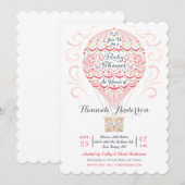 Hot-Air ballon Baby Girl Shower Kaart (Voorkant / Achterkant)