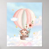 Hot Air Ballon Baby Monkey Poster (Voorkant)