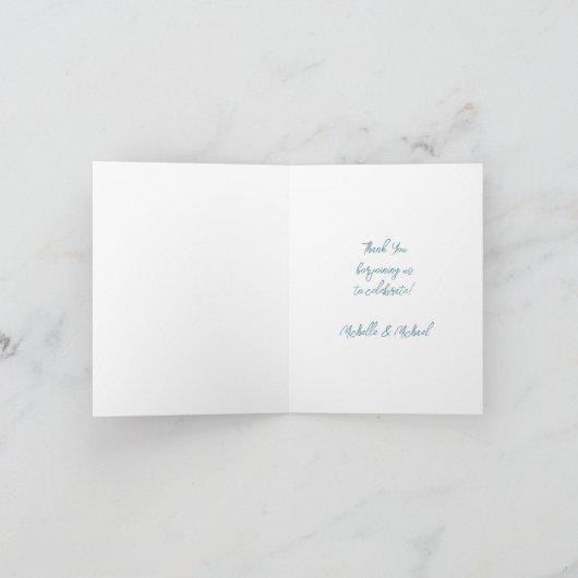 Hot Air ballon Baby shower Blue Dank u Bedankkaart (Binnen)