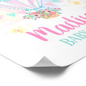Hot-Air-ballon Baby shower WelkomstPoster Poster (Hoek)