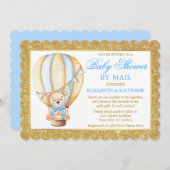 Hot-Air ballon Beer Glitter Blue Shower per Mail Kaart (Voorkant / Achterkant)