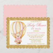 Hot-Air ballon Beer Glitter Pink Shower by Mail Kaart (Voorkant / Achterkant)