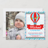 Hot Air ballon Birthday Party - Fotouitnodiging Kaart (Voorkant)