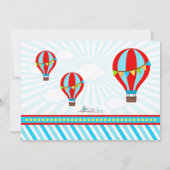 Hot Air ballon Birthday Party - Fotouitnodiging Kaart (Achterkant)